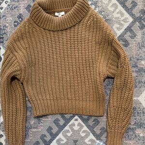 ITALIAN MERINO wool - BLEND CROPPED cowl neck SWEATER